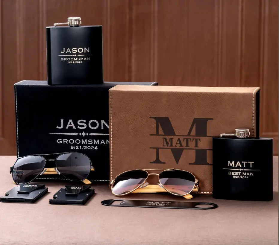Elegant Groomsman Gift Hamper – Personalized Men's Luxury Set