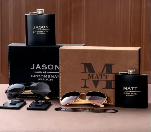 Elegant Groomsman Gift Hamper – Personalized Men's Luxury Set